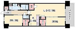 ローレルコート姫路大手前通り 2LDKの間取図画像