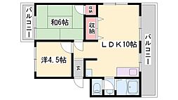 パークサイドハイツ 2LDKの間取図画像