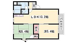 コーポ松下 2LDKの間取図画像