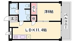 ディオミオ 1LDKの間取図画像