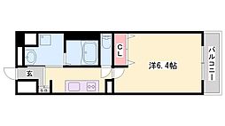 インタービレッジ船丘 1Kの間取図画像