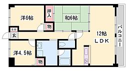 高岡中村コーポ・パート2 2LDKの間取図画像