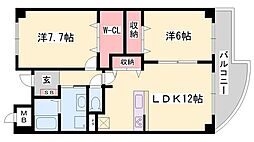 ラ・フォーレ広畑 2LDKの間取図画像