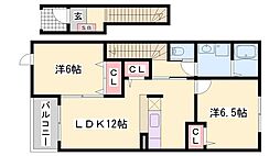 グレイスフルヴィラ2 2LDKの間取図画像