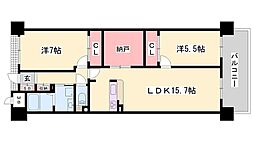 キャッスルコート東雲 2SLDKの間取図画像
