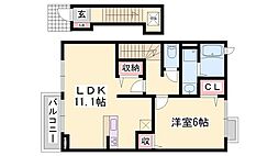 New和田ハイツA 1LDKの間取図画像