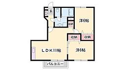 東フラワー 2LDKの間取図画像