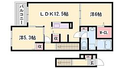セルキューブ2 2LDKの間取図画像