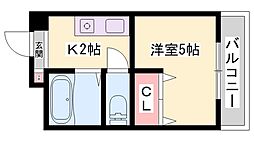 マルシェ書写 1Kの間取図画像