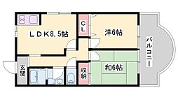 土井マンション 2LDKの間取図画像