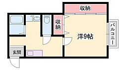 フォレストセブン 1Kの間取図画像