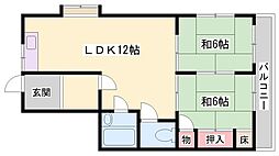 日経マンション 2LDKの間取図画像