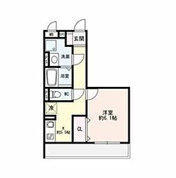 ブライトステージ 1Kの間取図画像