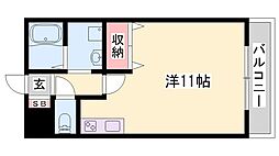 延末アートスカイハイツ ワンルームの間取図画像