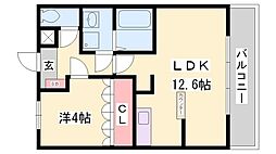 アップヒルズ 1LDKの間取図画像
