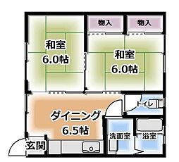 フナビキコーポ 2DKの間取図画像
