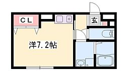 Kプラウド 1Kの間取図画像