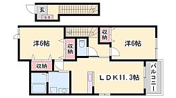 ウィルヴェスティージ壱番館 2LDKの間取図画像