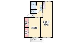 クレール山手 1LDKの間取図画像