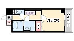 ボヌール姫路栗山町 1Kの間取図画像