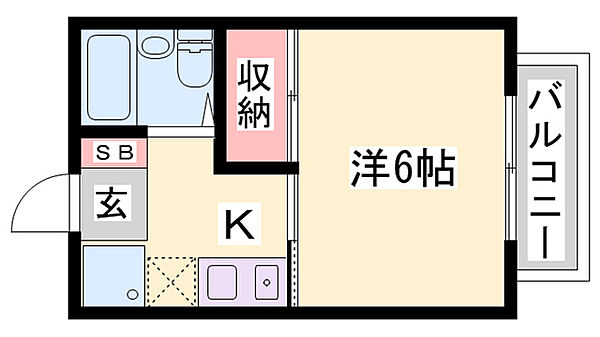 レッセ・フェール新在家 ｜兵庫県姫路市新在家中の町(賃貸アパート1K・1階・19.87㎡)の写真 その2