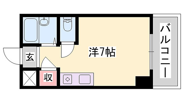 プレアール姫路北平野 ｜兵庫県姫路市北平野4丁目(賃貸マンション1R・2階・19.50㎡)の写真 その2