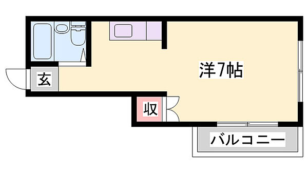 白国弘友ハイツ ｜兵庫県姫路市白国1丁目(賃貸マンション1R・2階・19.92㎡)の写真 その2