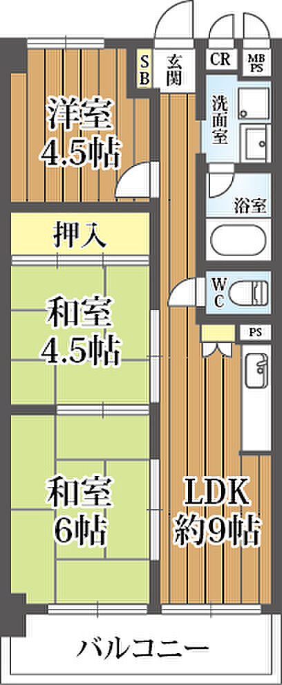 2LDK 間取り
