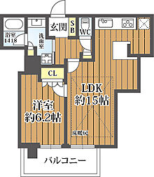 レジデンス梅田ローレルタワー 1LDKの間取図画像