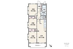 ニューコーポ東起 3LDKの間取図画像