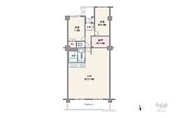 上前津サンハイツ 2LDKの間取図画像