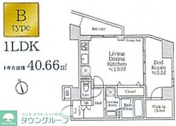 アイルイマージュ押上イースト 2階1LDKの間取り