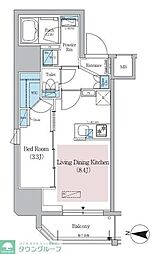 アーバネックス錦糸公園 11階1LDKの間取り
