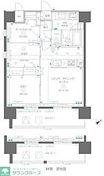 アルファレジデンシア南千住 13階2SLDKの間取り