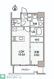 シーズンフラッツ両国サウス 8階1LDKの間取り