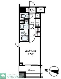 ラグジュアリーアパートメント三ノ輪 2階1Kの間取り
