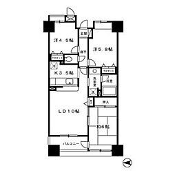 ラフィーネデュオ 8階3LDKの間取り