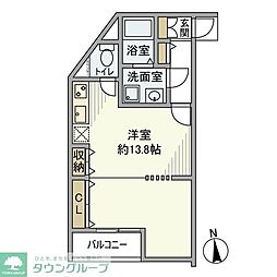 ＪＹＵＭＯＫＵ尾久 3階ワンルームの間取り