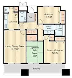 リバーサイド隅田セントラルタワー 3LDKの間取図画像