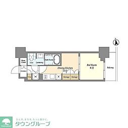 リビオメゾン浅草雷門 1DKの間取図画像