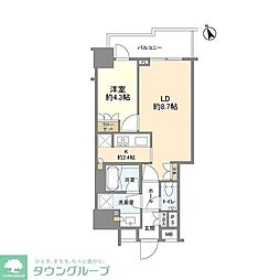 クオリア千代田御茶ノ水 1LDKの間取図画像