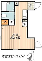 DUOMAISON千住中居町 ワンルームの間取図画像