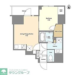 ドゥーエ両国IV 1LDKの間取図画像