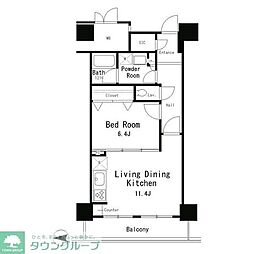 イーストコア曳舟一番館 1LDKの間取図画像