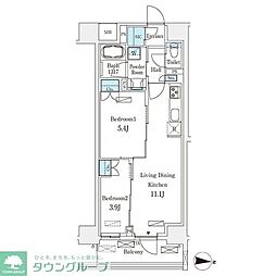 フロンティアレジデンス錦糸公園 2LDKの間取図画像
