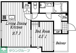 Liora北千住 1LDKの間取図画像
