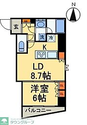 S-RESIDENCEHIKIFUNE 1DKの間取図画像