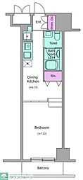 RESIDIA上野御徒町 ワンルームの間取図画像