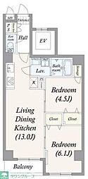 ALPHACOURT町屋 2LDKの間取図画像