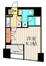 ディアレイシャス東京ベイ潮見 1Kの間取図画像